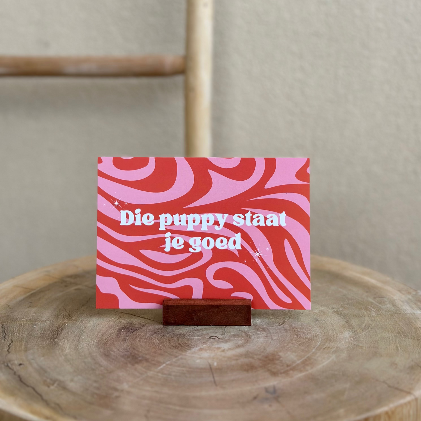 Die puppy staat je goed