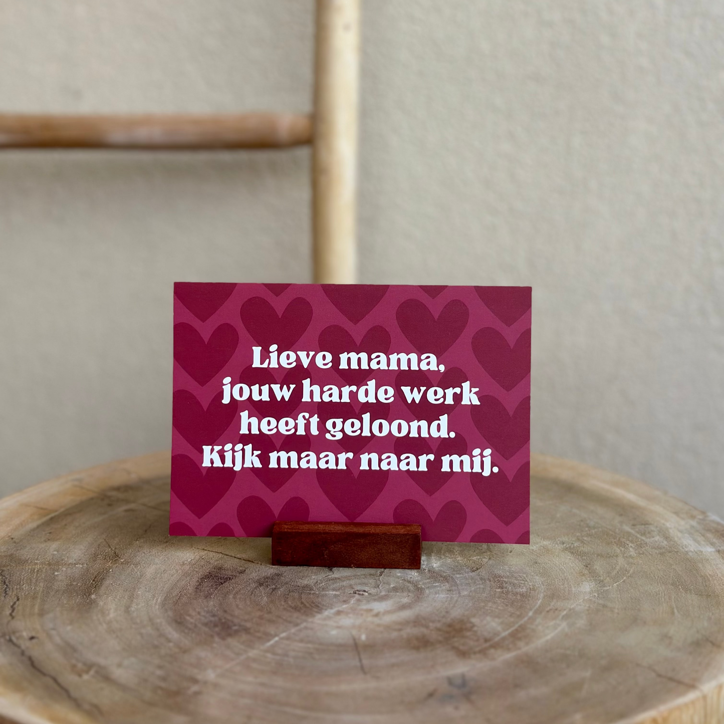 Lieve mama, jouw harde werk heeft geloond. Kijk maar naar mij.