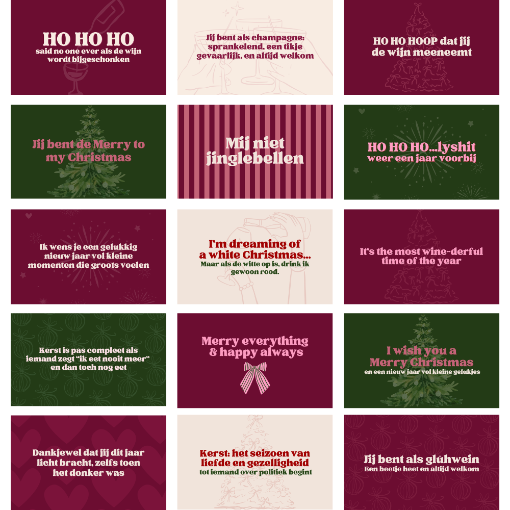 Kerstkaarten Set🎄 15 kaarten